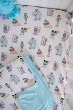 Load image into Gallery viewer, Monsters at the Parks Bamboo Standard Crib Sheets
