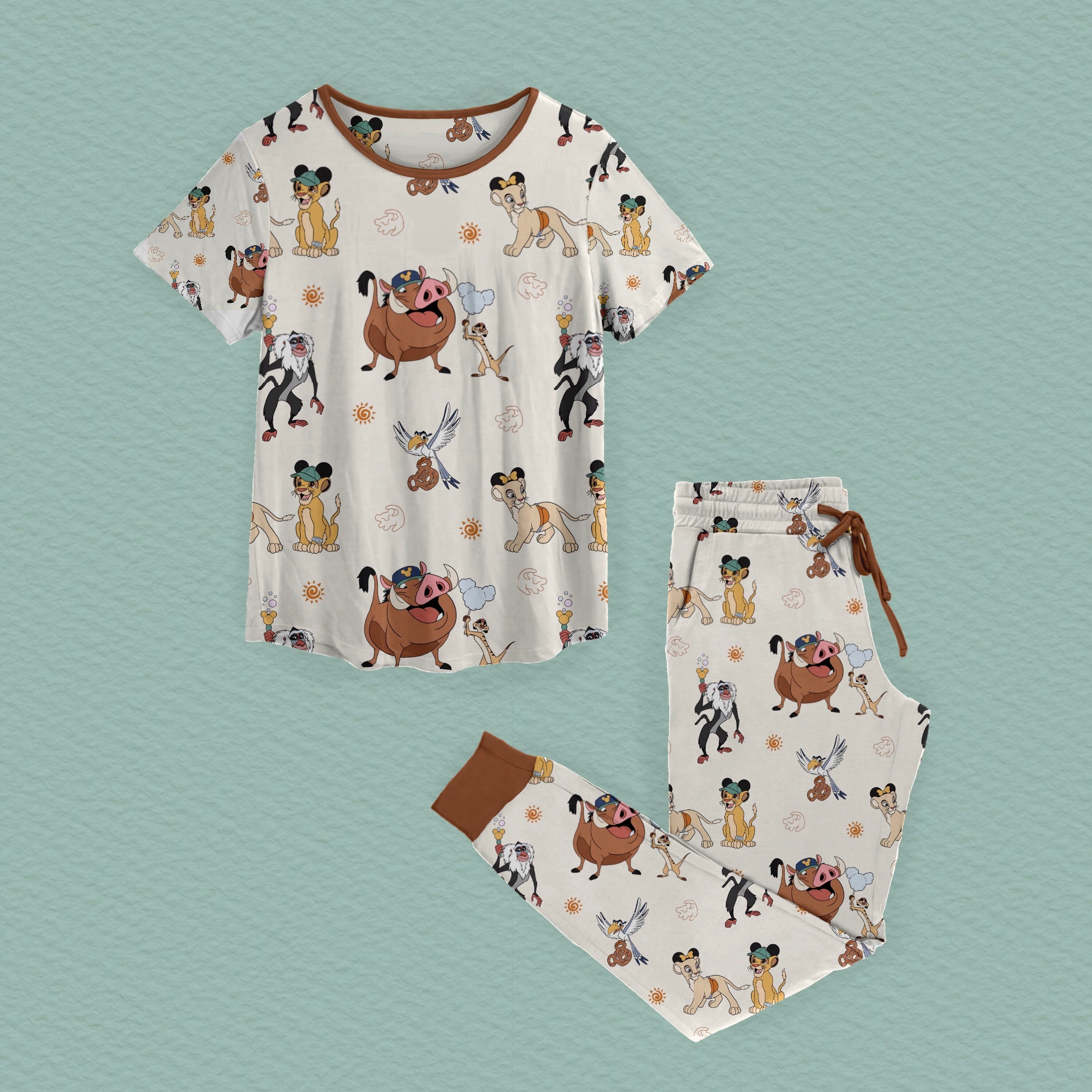 Safari Friends at the Park Adult Bamboo Jogger Set