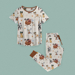 Safari Friends at the Park Adult Bamboo Jogger Set