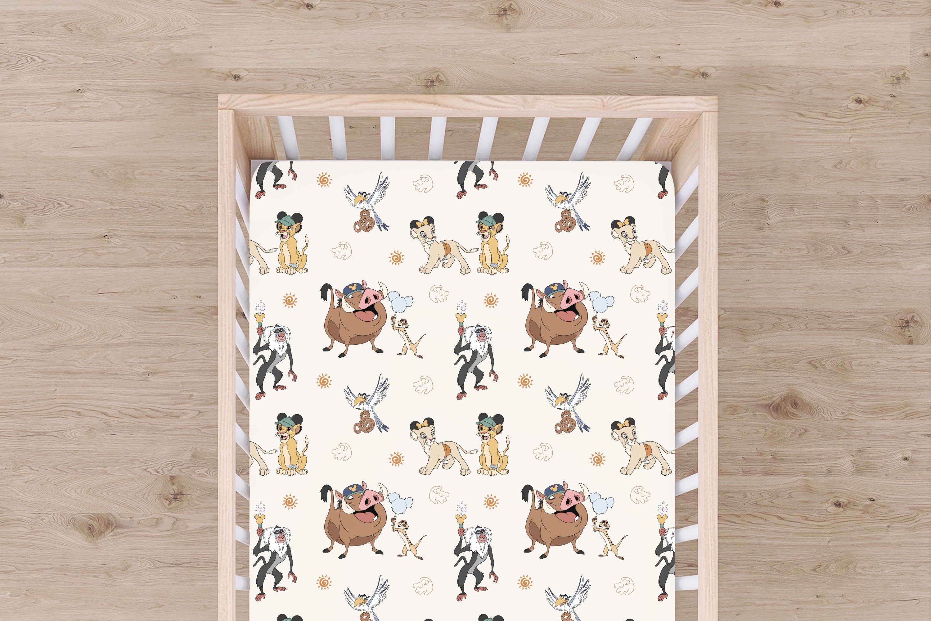 Safari Friends at the Parks Bamboo Standard Crib Sheets