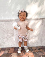 Load image into Gallery viewer, Mini Coffee Date Shorties and Bow Set
