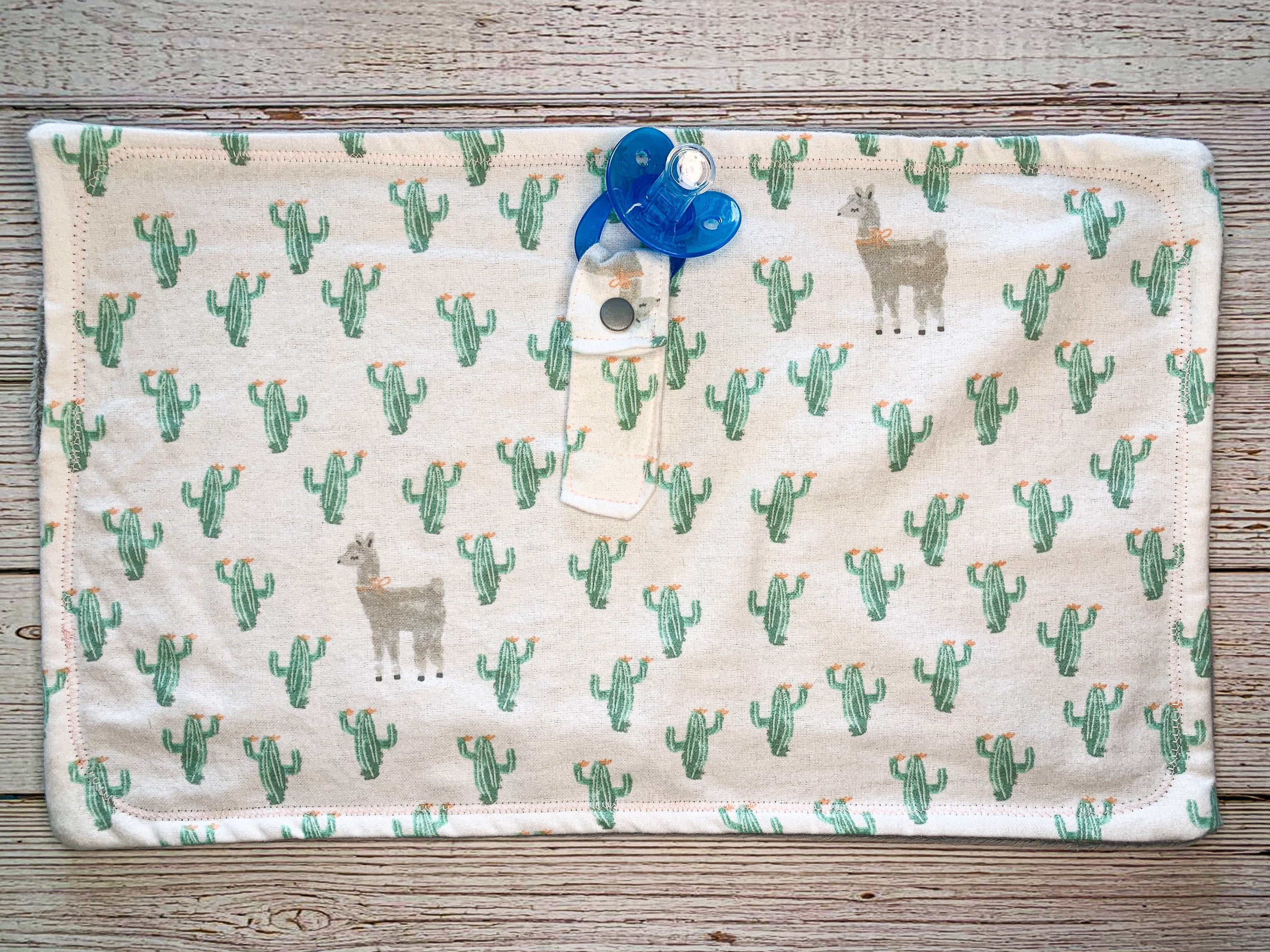 Cactus and Llama Pacifier Lovey
